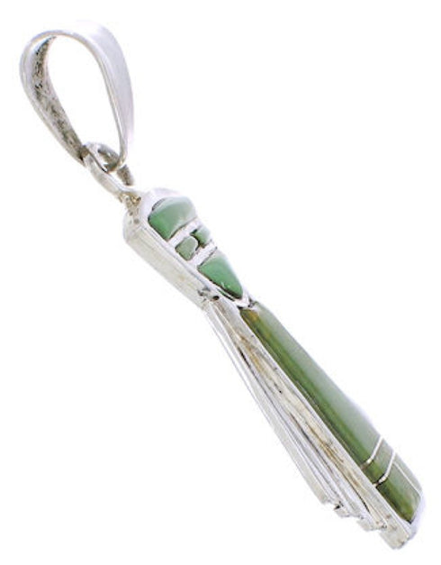 Turquoise Inlay Jewelry Genuine Sterling Silver Pendant EX28537